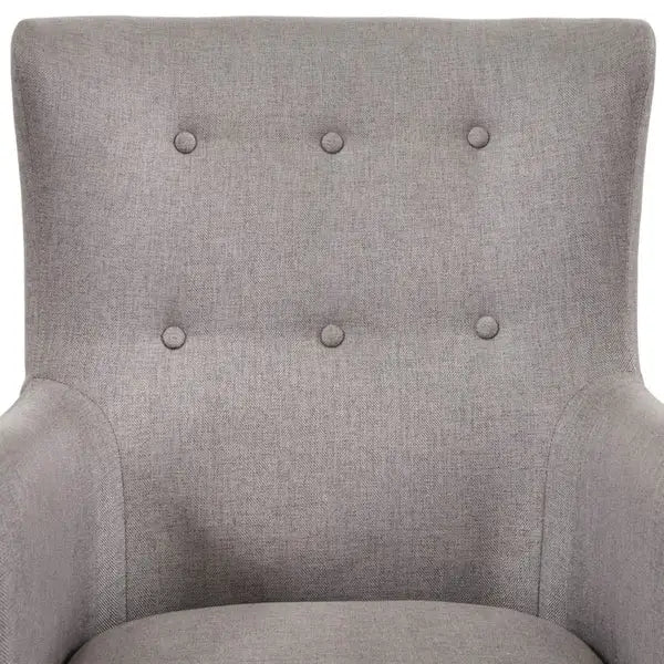 Fauteuil à dossier haut Mid-Century avec pieds en bois