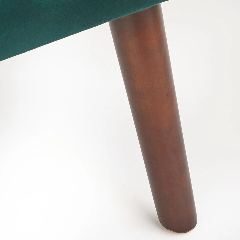 Fauteuil à dossier haut Mid-Century avec pieds en bois