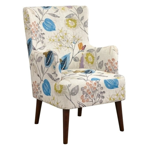 Fauteuil à dossier haut Mid-Century avec pieds en bois