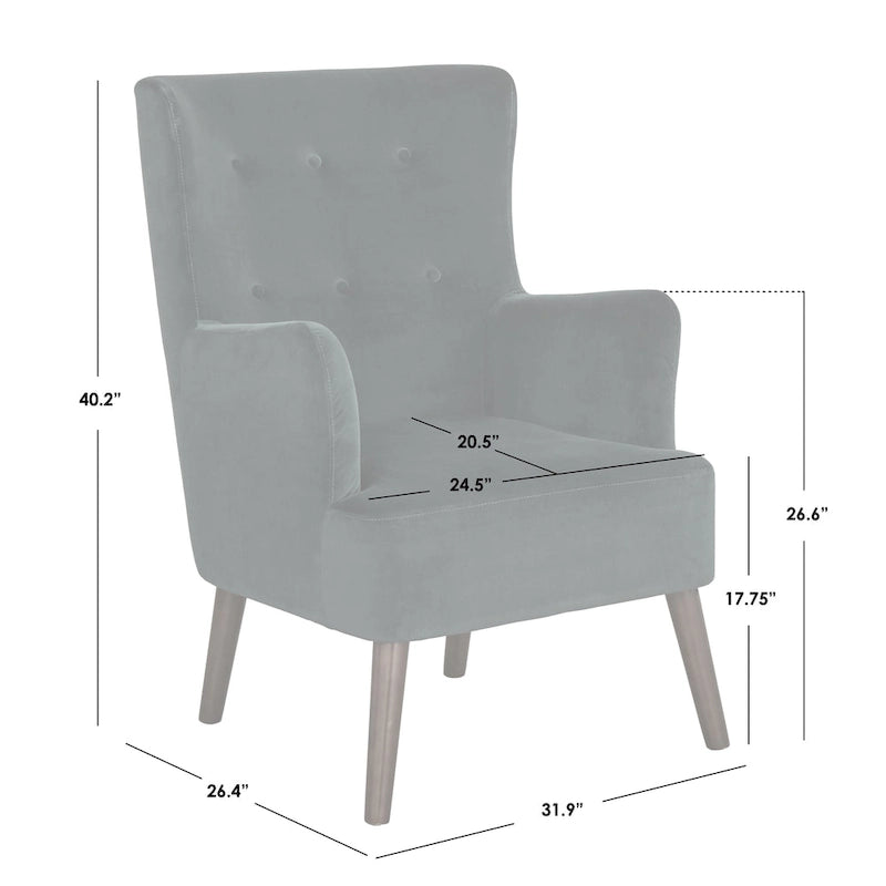 Fauteuil à dossier haut Mid-Century avec pieds en bois