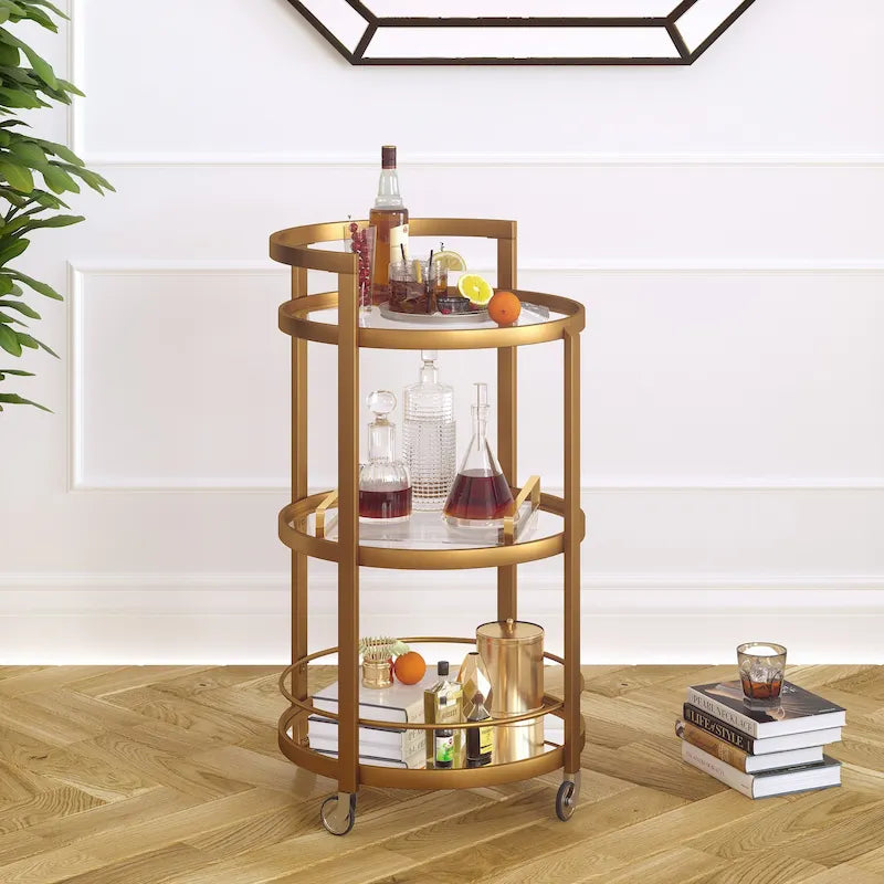 Desserte de bar avec miroirs