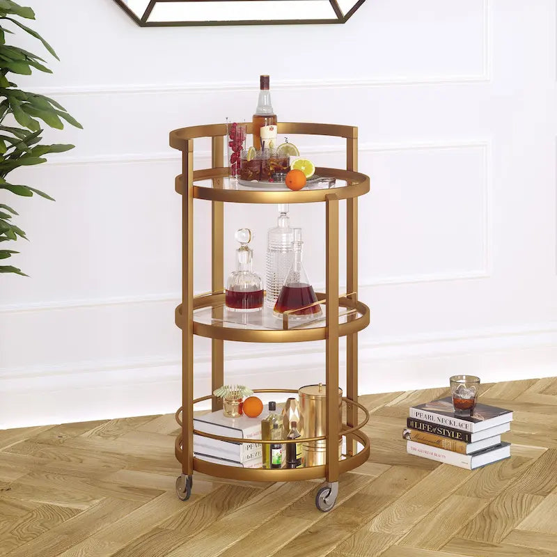 Desserte de bar avec miroirs