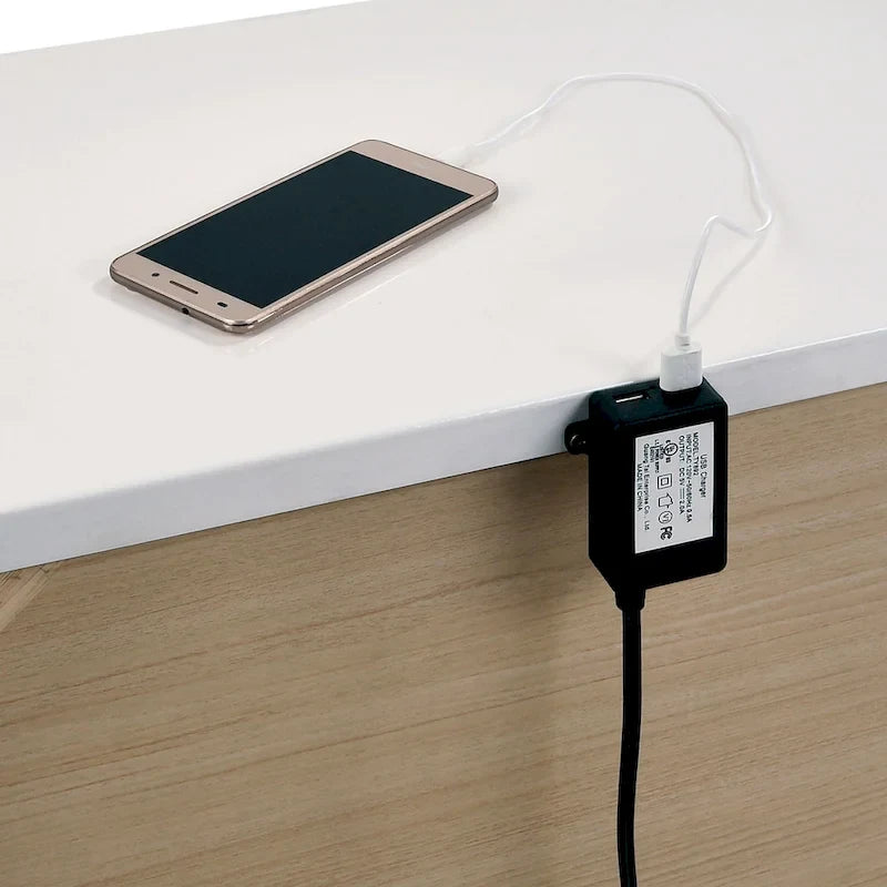 Lit de rangement en bois massif Modern Queen avec interface USB