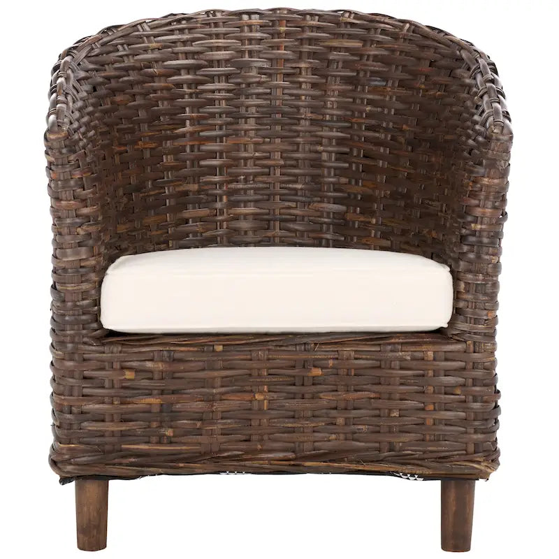 Fauteuil en rotin avec coussin