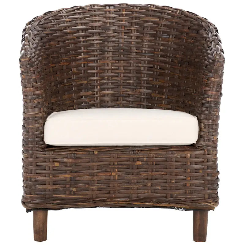 Fauteuil en rotin avec coussin
