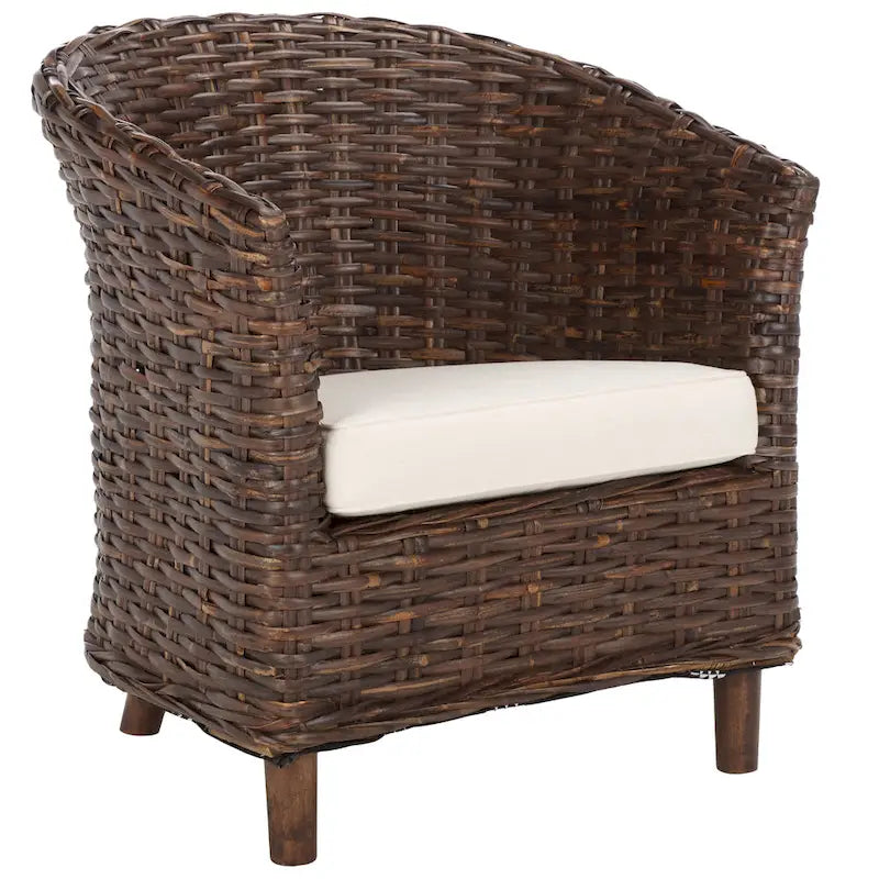 Fauteuil en rotin avec coussin