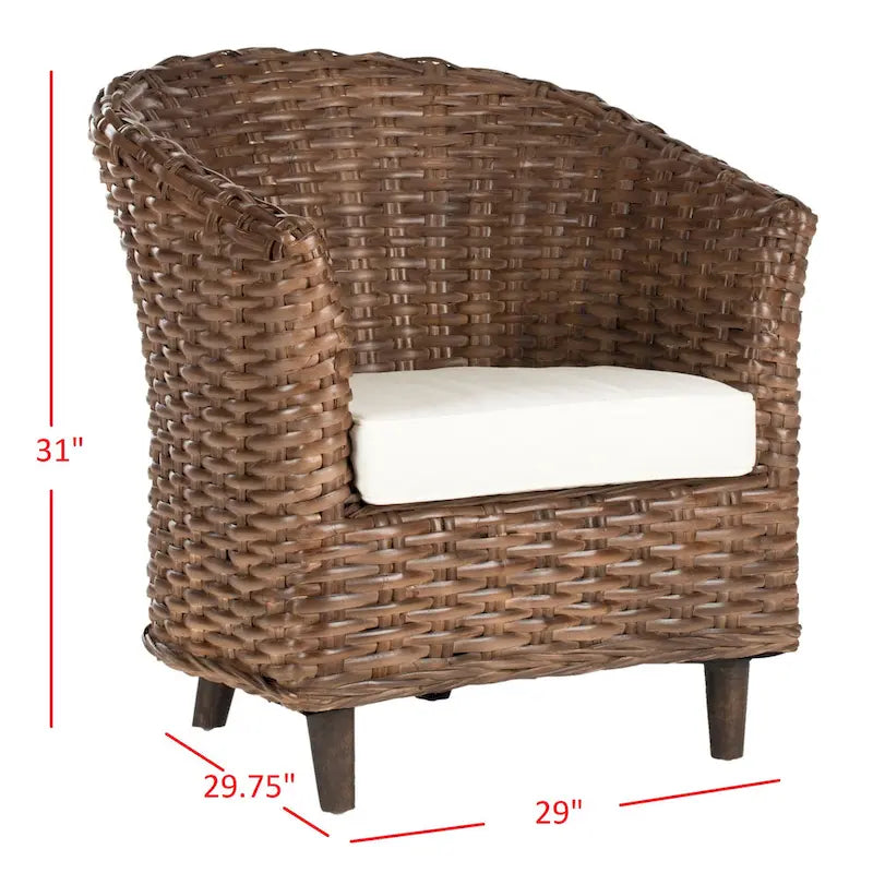 Fauteuil en rotin avec coussin