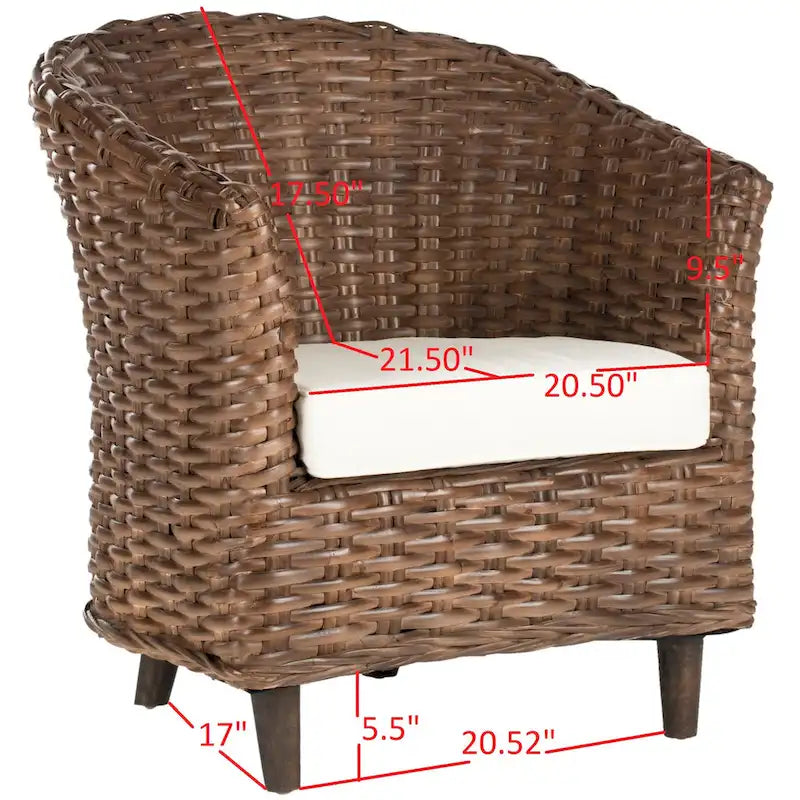 Fauteuil en rotin avec coussin