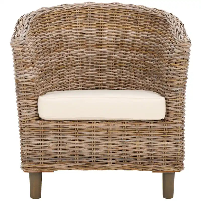 Fauteuil en rotin avec coussin