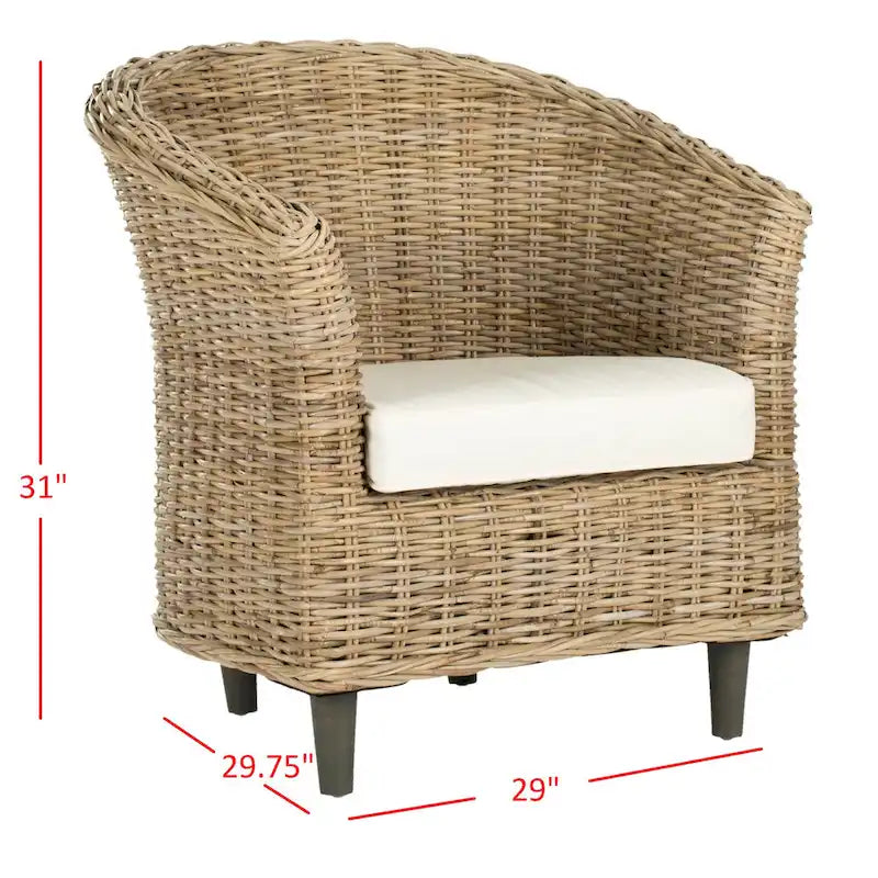 Fauteuil en rotin avec coussin