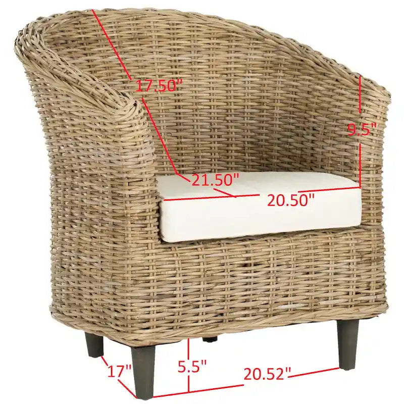 Fauteuil en rotin avec coussin