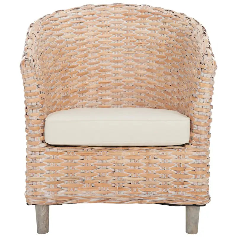 Fauteuil en rotin avec coussin