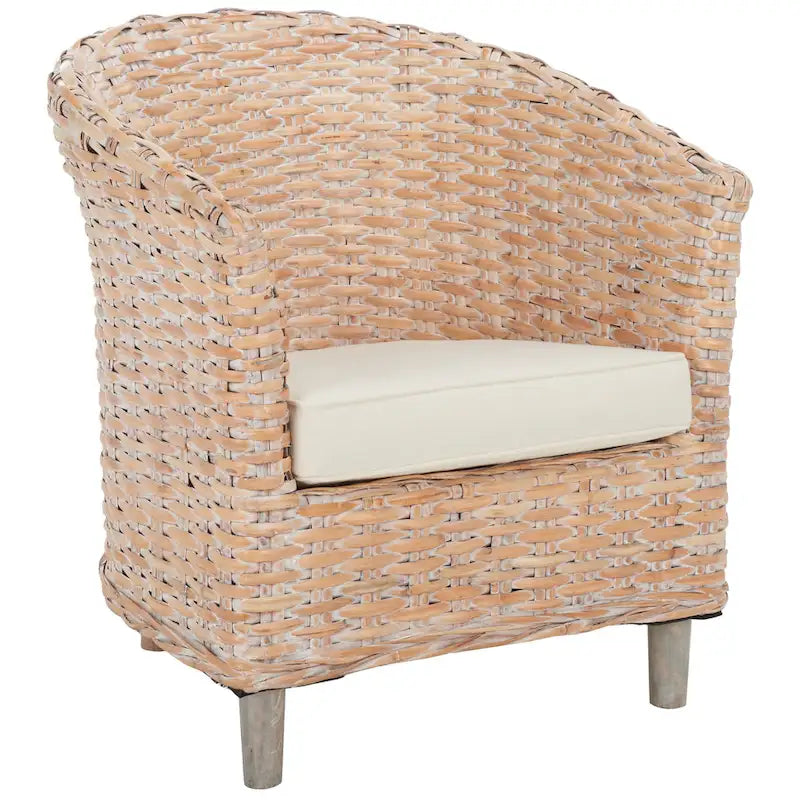 Fauteuil en rotin avec coussin