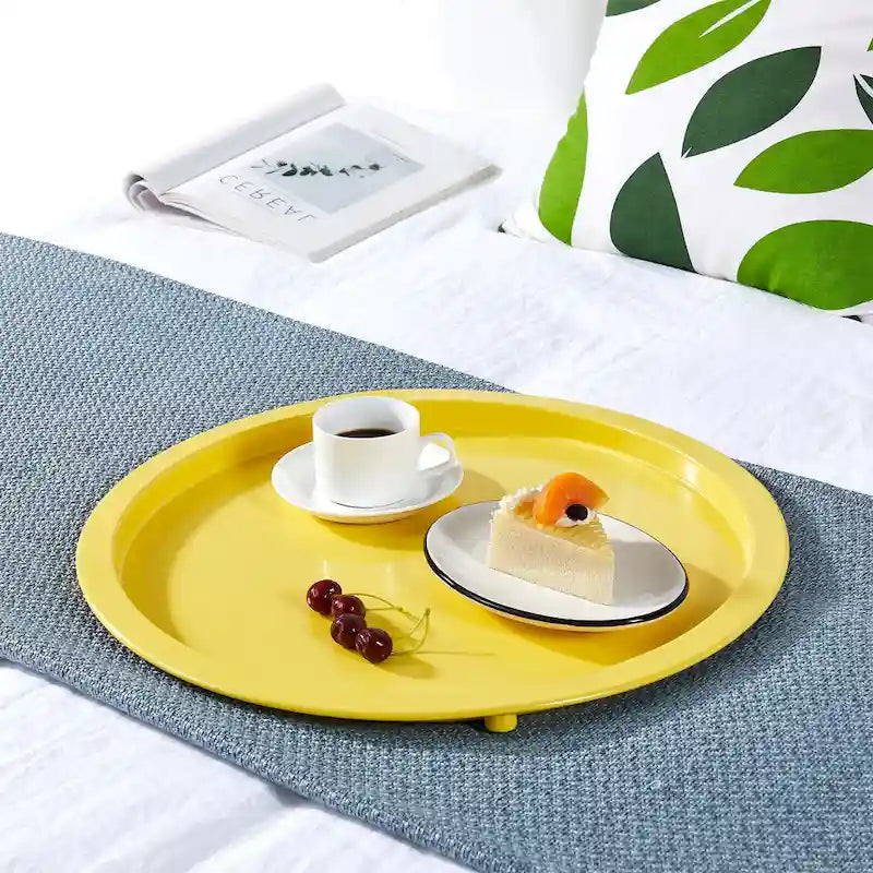 Table d'appoint/de chevet, pliable ronde en métal, antirouille et étanche, pour l'extérieur, le salon, la chambre à coucher