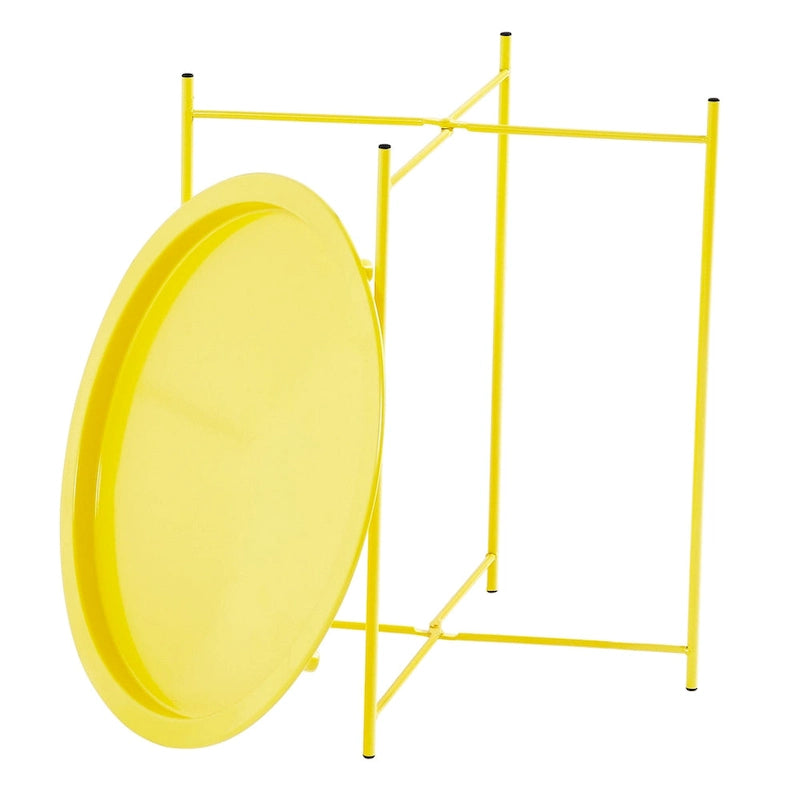 Table d'appoint/de chevet, pliable ronde en métal, antirouille et étanche, pour l'extérieur, le salon, la chambre à coucher