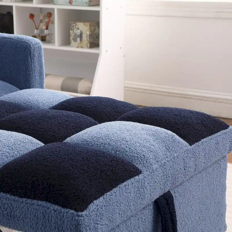 Fauteuil lit convertible 3-en-1, canapé simple (noir blanc)