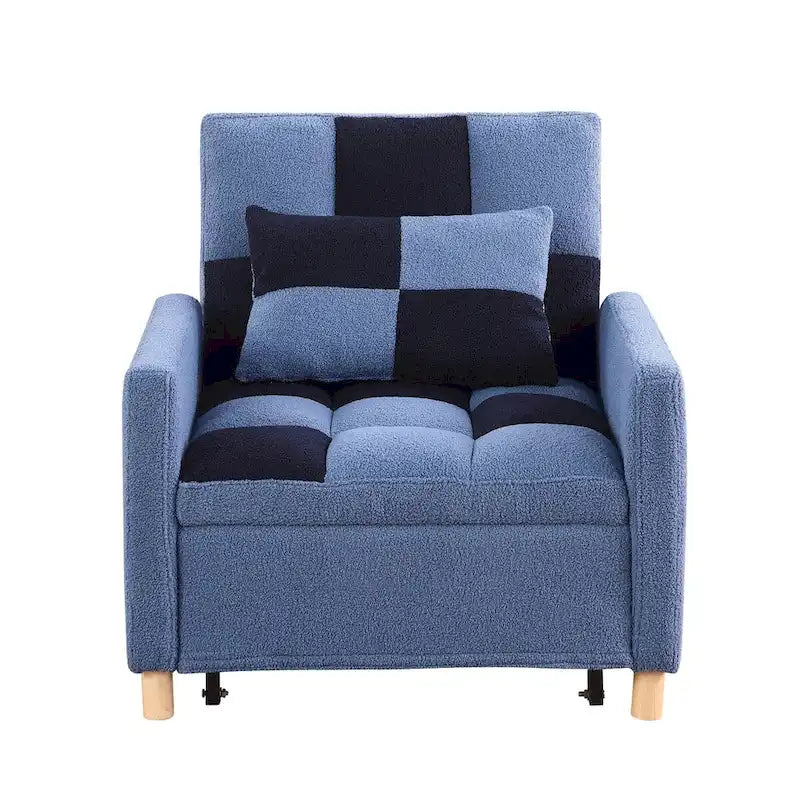 Fauteuil lit convertible 3-en-1, canapé simple (noir blanc)