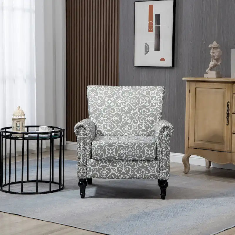 Fauteuil d'appoint Mid-Century Modern Rembourré, Fauteuil de Salon, Canapé Simple pour Salon