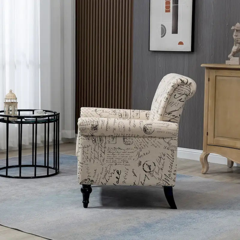Fauteuil d'appoint Mid-Century Modern Rembourré, Fauteuil de Salon, Canapé Simple pour Salon
