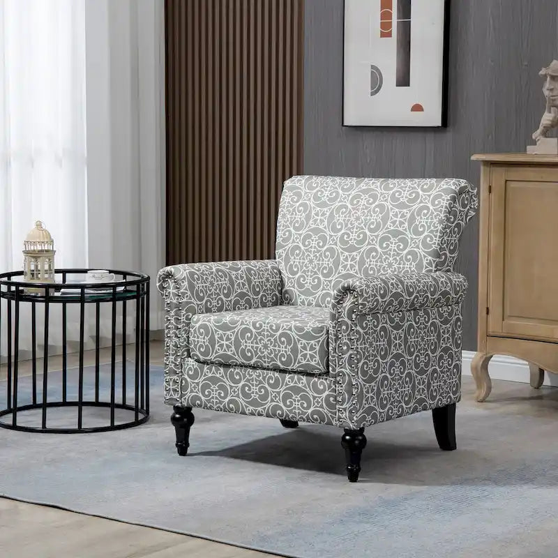 Fauteuil d'appoint Mid-Century Modern Rembourré, Fauteuil de Salon, Canapé Simple pour Salon