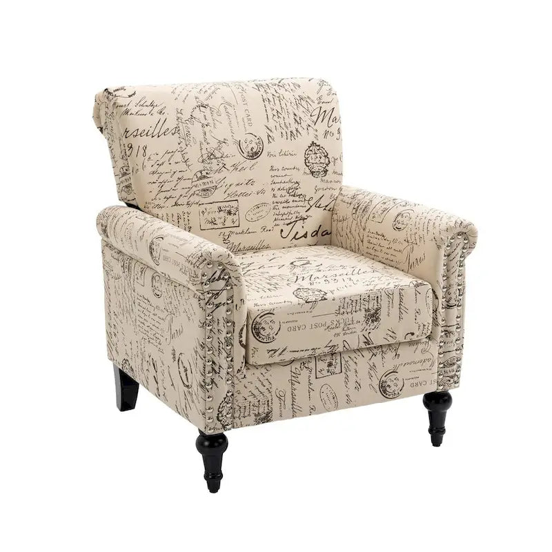 Fauteuil d'appoint Mid-Century Modern Rembourré, Fauteuil de Salon, Canapé Simple pour Salon