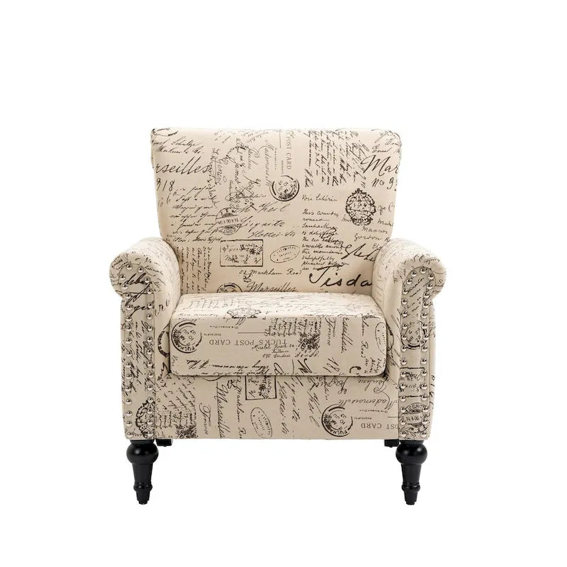 Fauteuil d'appoint Mid-Century Modern Rembourré, Fauteuil de Salon, Canapé Simple pour Salon