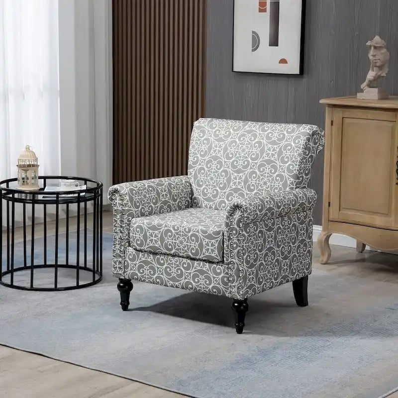 Fauteuil d'appoint Mid-Century Modern Rembourré, Fauteuil de Salon, Canapé Simple pour Salon