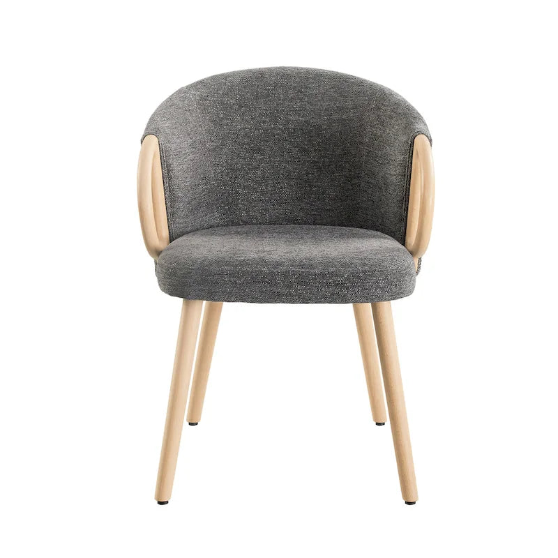 Chaise de salle à manger en bois avec accents en tissu moderne