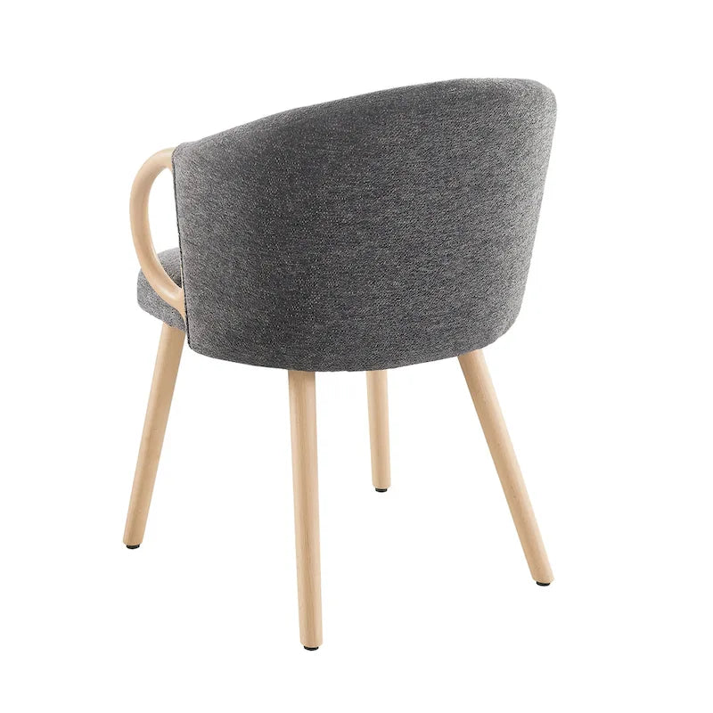 Chaise de salle à manger en bois avec accents en tissu moderne