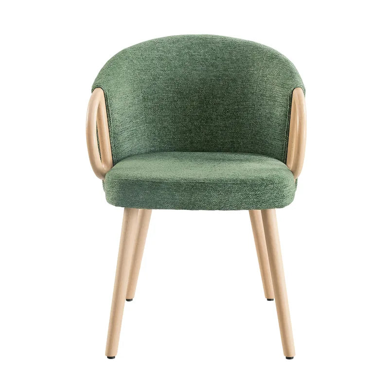 Chaise de salle à manger en bois avec accents en tissu moderne