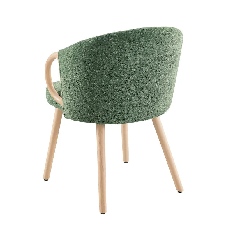Chaise de salle à manger en bois avec accents en tissu moderne