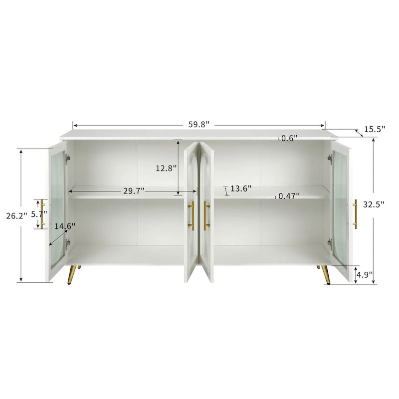 Meuble TV pour téléviseurs de plus de 65 pouces, meuble TV en bois avec placard de rangement et étagères réglables, console multimédia pour salon et chambre à coucher