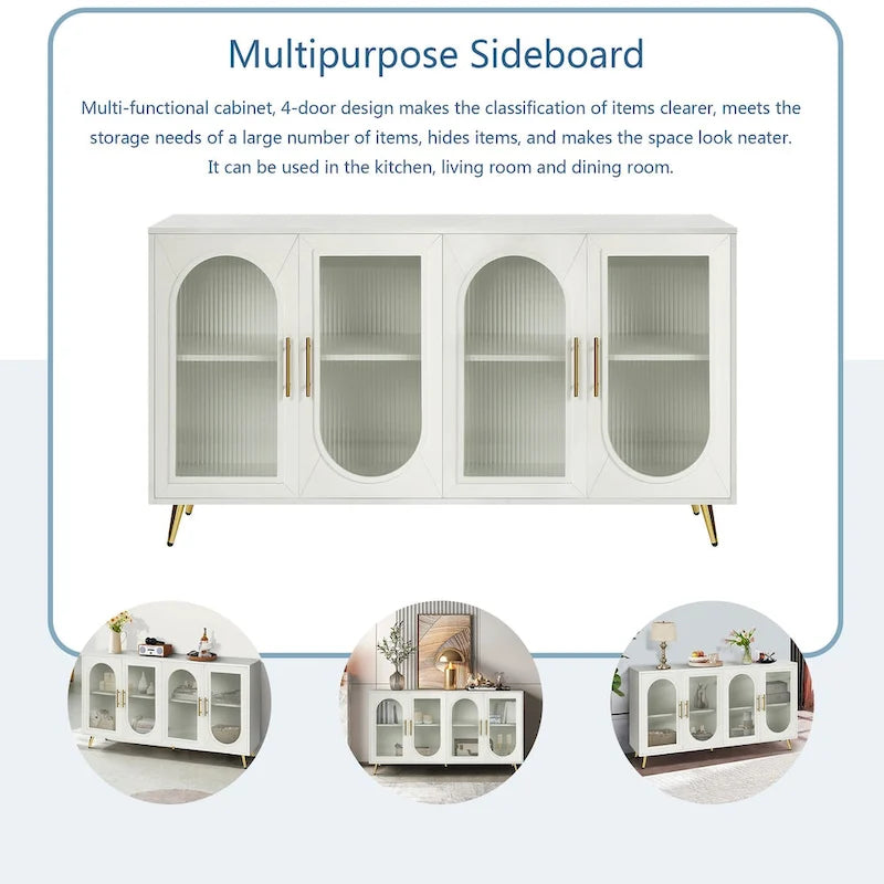 Meuble TV pour téléviseurs de plus de 65 pouces, meuble TV en bois avec placard de rangement et étagères réglables, console multimédia pour salon et chambre à coucher