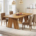 71 Grande table de salle à manger pour 6 personnes, table à dîner rectangulaire de style ferme
