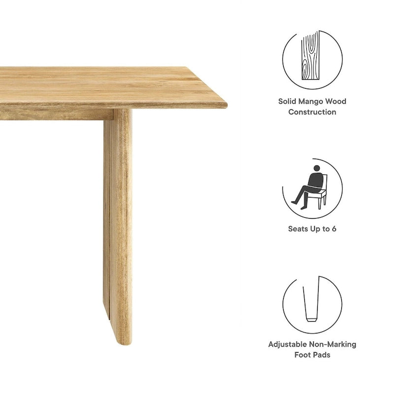 Table à manger en bois de 60 pouces