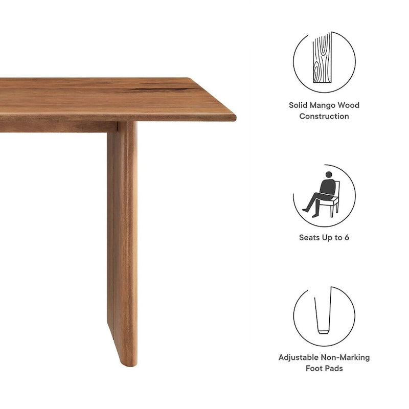 Table à manger en bois de 60 pouces